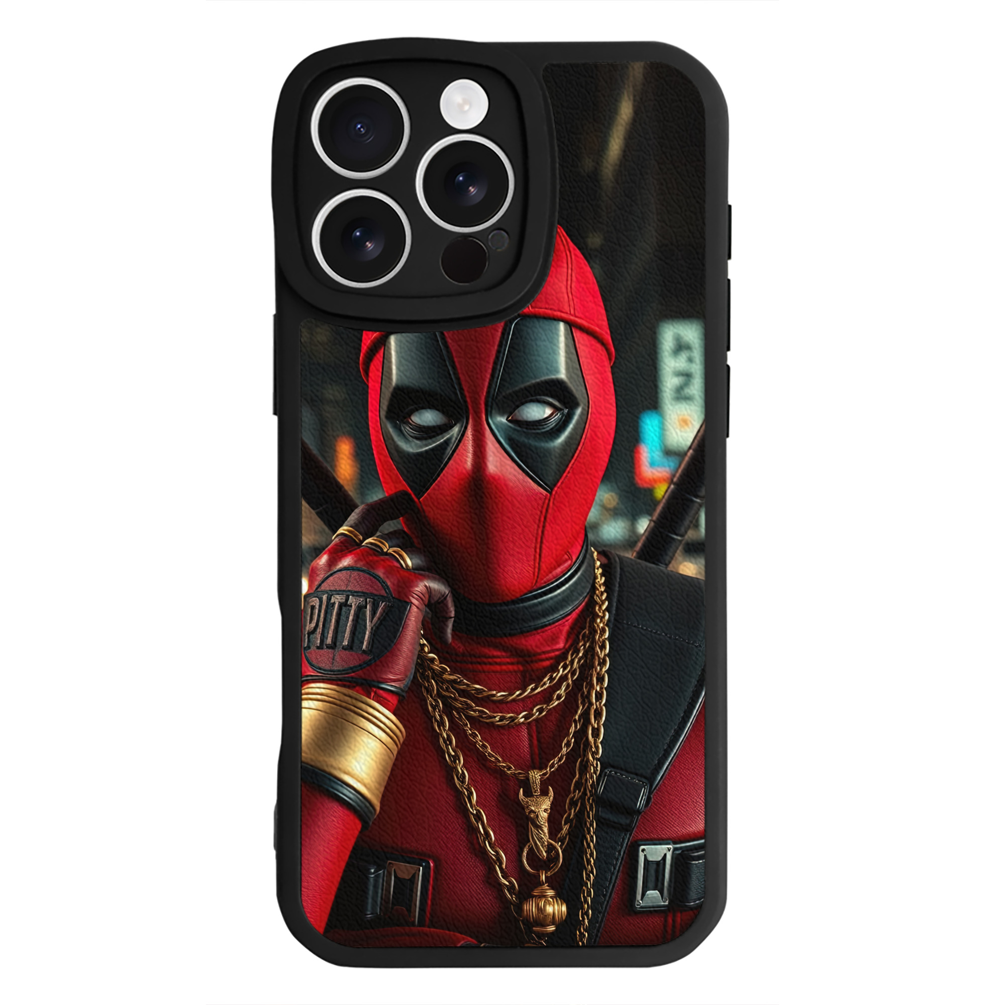 （画像用） Deadpool デッドプール 【iPhone 16シリーズ対応】シリコンスマホケース（レザー調） 材質：シリコン